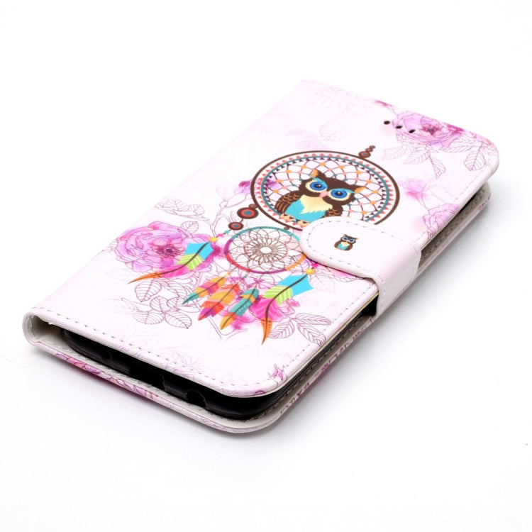 Étui à rabat horizontal en cuir brillant gaufré pour Galaxy J3 (2017) (version UE) avec support, emplacements pour cartes, portefeuille et cadre photo.