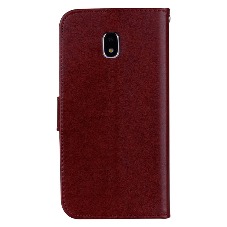 For Galaxy J3 (2017) / J330 (EU Version) Roses Pressed Flower Pattern Horizontal Flip Leather Case with Holder & Card Slots & Wallet