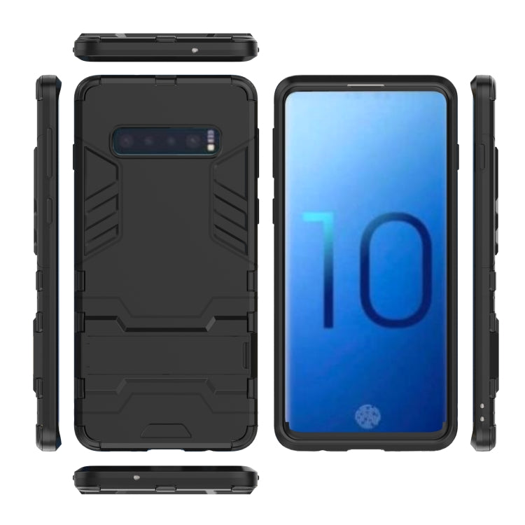 Shockproof PC + TPU Case for Galaxy S10, with Holder, For Samsung Galaxy S10