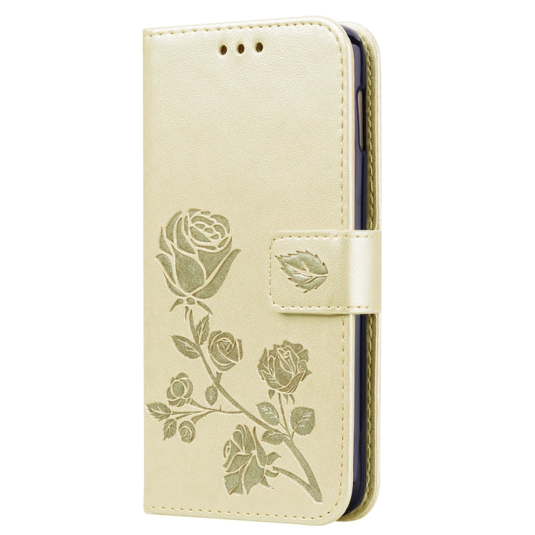 Rose Embossed Horizontal Flip PU Leather Case for Galaxy S10e, with Holder & Card Slots & Wallet