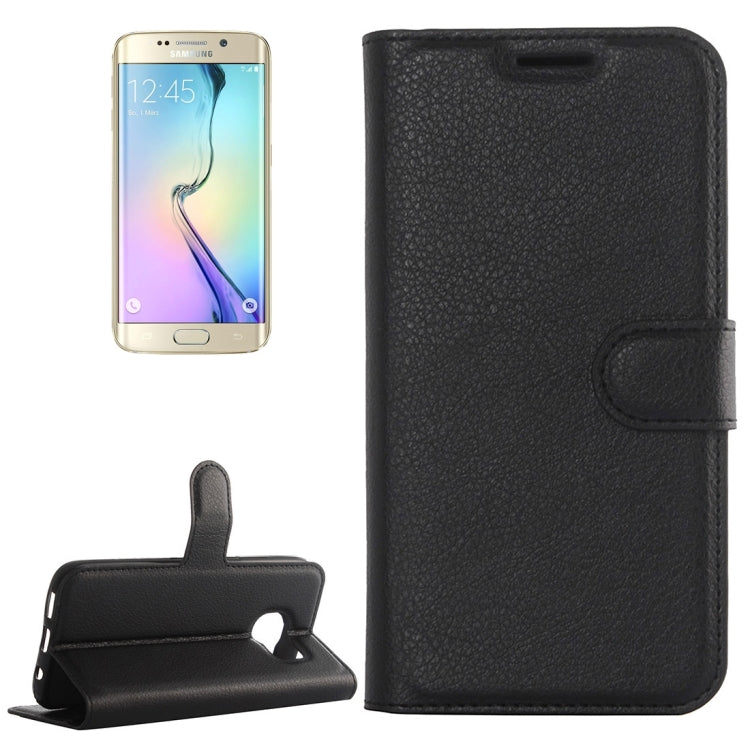 For Galaxy S6 Edge / G925 Litchi Texture Horizontal Flip Leather Case with Holder & Card Slots & Wallet, For Galaxy S6 edge