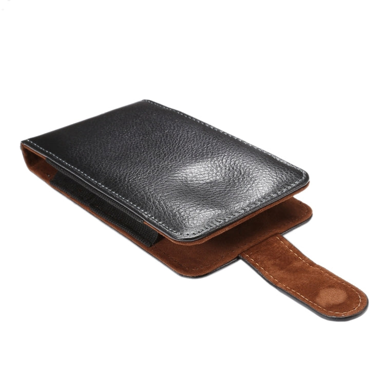 5.5 inch Litchi Texture Vertical Flip Upright Genuine Leather Case / Waist Bag with Rotatable Back Splint for Huawei P9 Plus & Honor 7i & Honor 6 Plus, Galaxy Note 3 & Note 2, etc