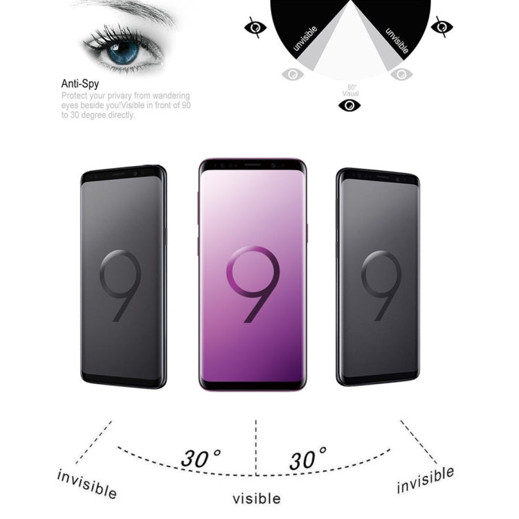 For Galaxy S9 0.3mm 9H Surface Hardness 3D Privacy Anti-spy Tempered Glass Protective Film