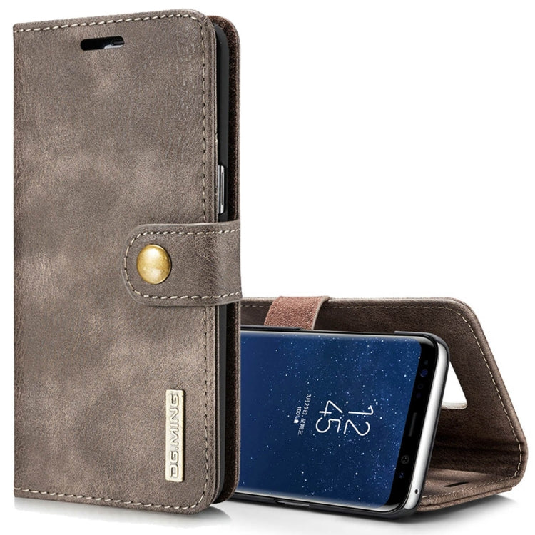 Étui de protection magnétique amovible à rabat horizontal DG.MING pour Galaxy S8 Crazy Horse avec support, emplacements pour cartes et portefeuille
