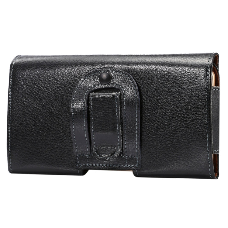 6.3 inch Litchi Texture Vertical Flip Thwartwise Genuine Leather Case / Waist Bag with Rotatable Back Splint for Galaxy Mega 6.3 / i9200 / i9208 / 9152 / 9158 / p709, etc