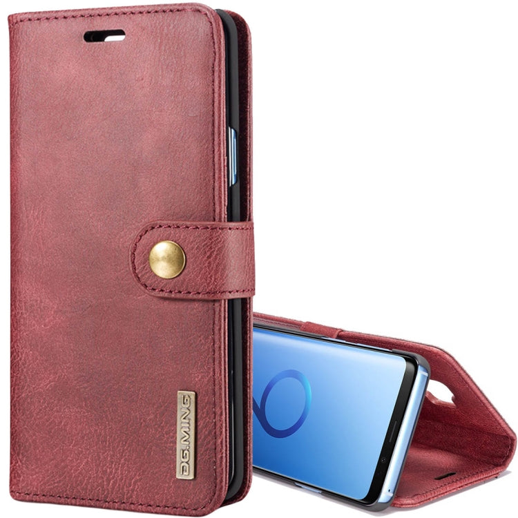DG.MING for Galaxy S9+ Crazy Horse Texture Horizontal Flip Detachable Magnetic Protective Case with Holder & Card Slots & Wallet, Galaxy S9+