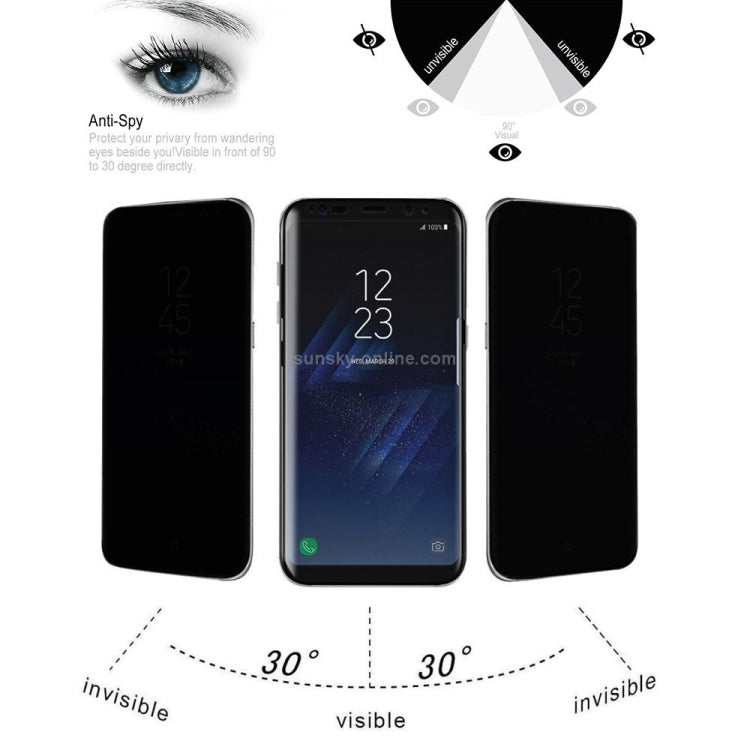 For Galaxy S8+ / G9550 0.3mm 9H Surface Hardness 3D Curved Privacy Anti-glare Full Screen Tempered Glass Screen Protector