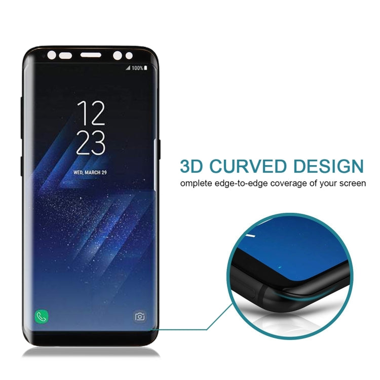 For Galaxy S8+ / G9550 0.3mm 9H Surface Hardness 3D Curved Silk-screen Full Screen Tempered Glass Screen Protector
