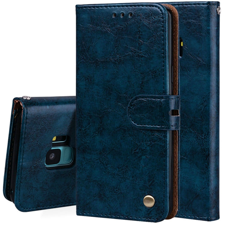 For Galaxy S9 Oil Wax Texture Horizontal Flip Leather Case with Holder & Card Slots & Wallet