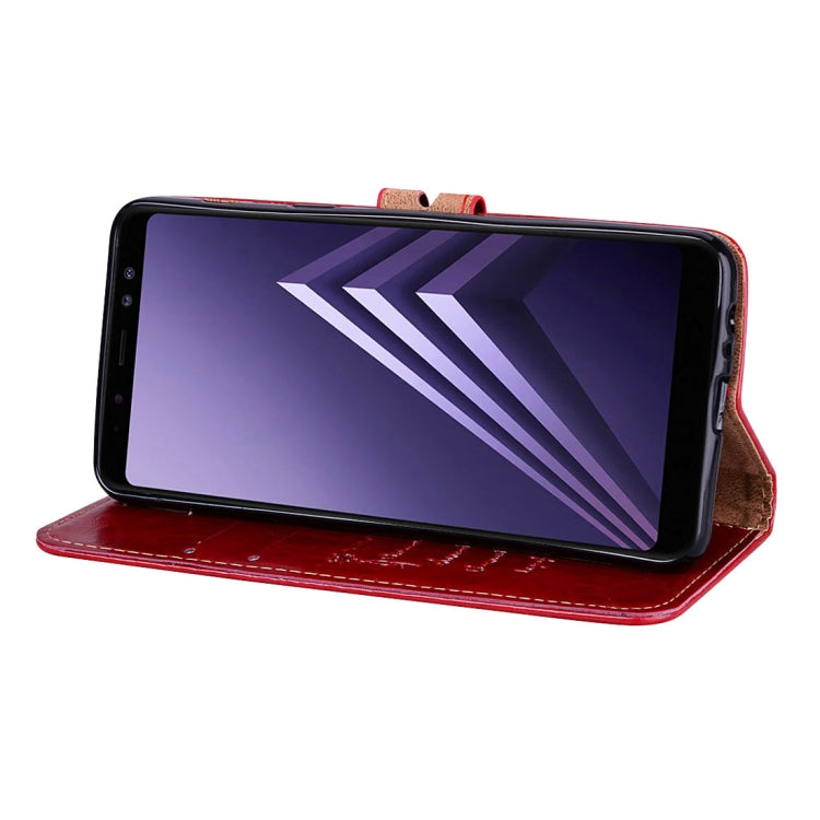 For Galaxy A8 (2018) Business Style Oil Wax Texture Horizontal Flip Leather Case with Holder & Card Slots & Wallet