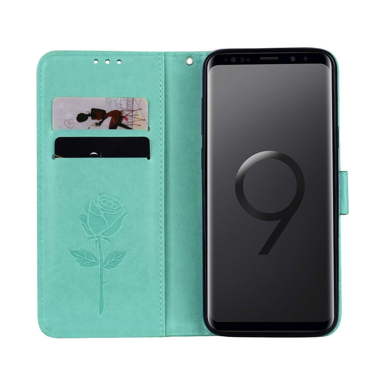Rose Embossed Horizontal Flip Environmental PU Leather Case with Holder & Card Slots & Wallet for Galaxy S9+