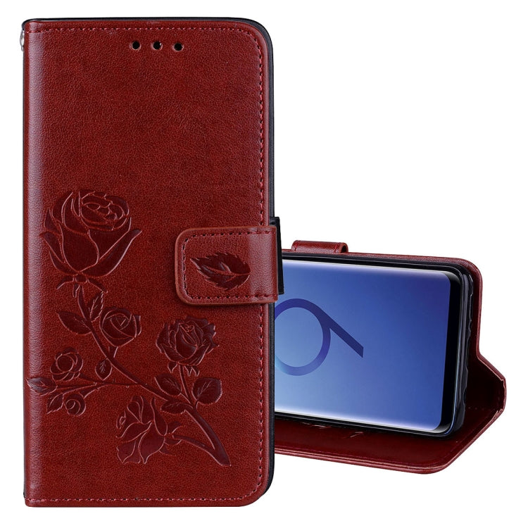 For Galaxy S9 Rose Embossed Horizontal Flip Environmental PU Leather Case with Holder & Card Slots & Wallet