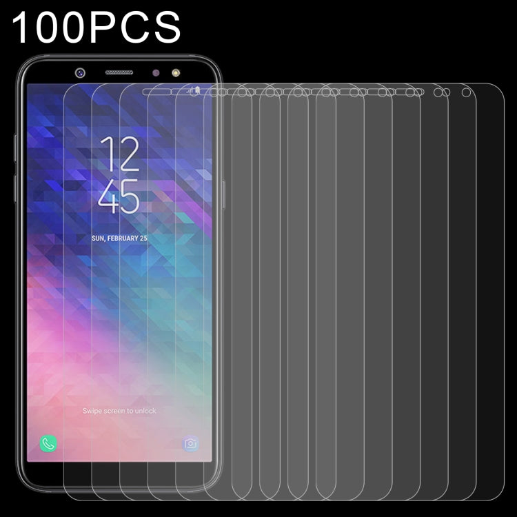 Lot de 100 films en verre trempé 9H 2,5D (0,26 mm) pour Galaxy A6 (2018) (100 pièces)