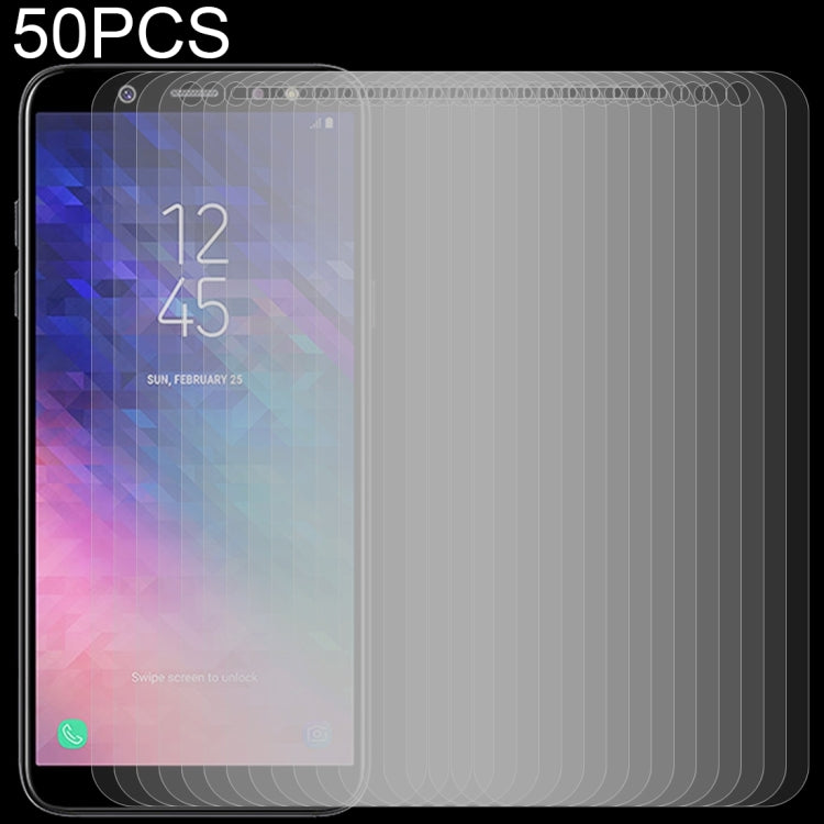 Lot de 50 films en verre trempé 9H 2,5D (0,26 mm) pour Galaxy A6+ (2018)