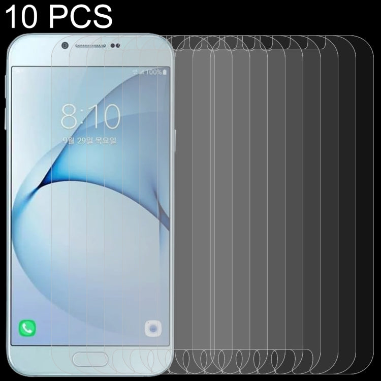 Lot de 10 films en verre trempé 9H 2,5D (0,26 mm) pour Galaxy A8 (2016)