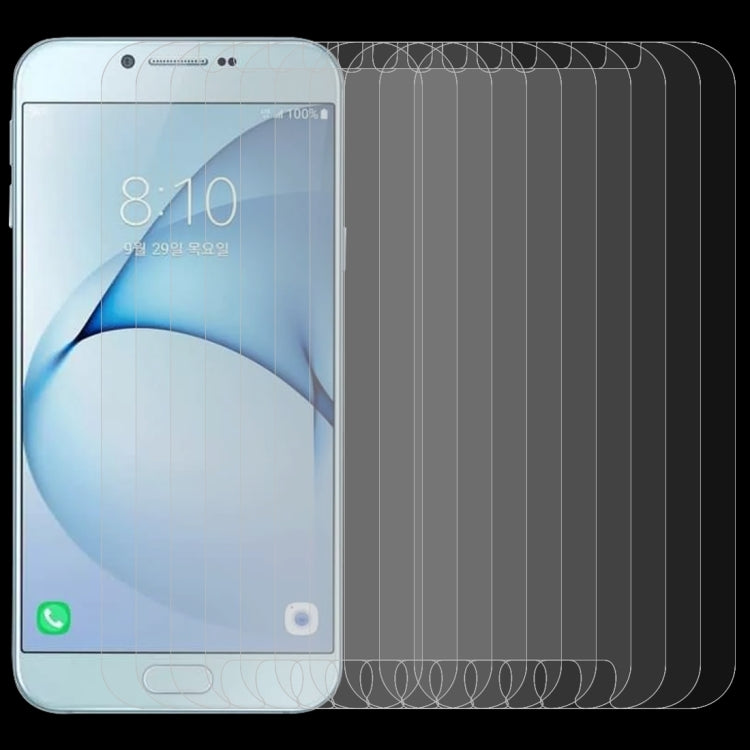 Lot de 10 films en verre trempé 9H 2,5D (0,26 mm) pour Galaxy A8 (2016)