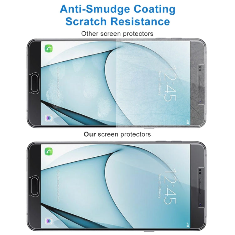 Lot de 10 films en verre trempé 9H 2,5D (0,26 mm) pour Galaxy A9 Pro (2016)