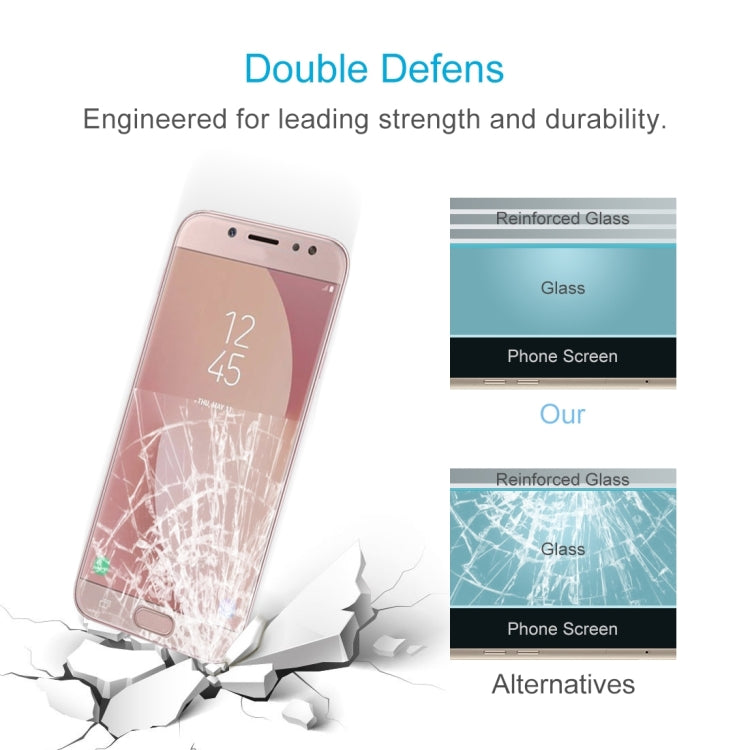 Lot de 2 films en verre trempé 0,26 mm 9H 2,5D à bords incurvés pour Galaxy J7 Pro / J730 (2 pièces)