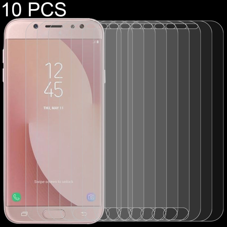 Lot de 10 films en verre trempé 9H 2.5D à bords incurvés (0,26 mm) pour Galaxy J7 Pro / J730