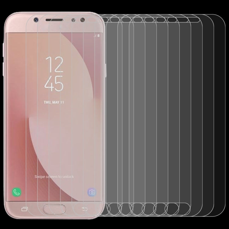 Lot de 10 films en verre trempé 9H 2.5D à bords incurvés (0,26 mm) pour Galaxy J7 Pro / J730