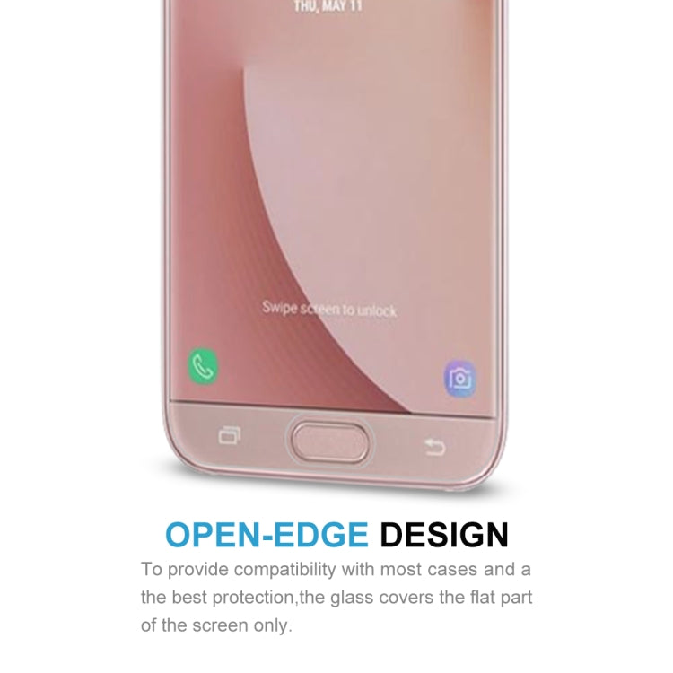 Film en verre trempé 0,26 mm 9H 2,5D à bords incurvés pour Galaxy J7 Pro / J730