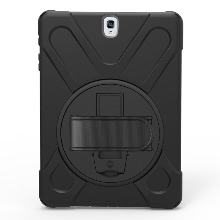 Coque de protection en PC et silicone pour Galaxy Tab S3 9,7 pouces T820, rotation à 360 degrés, avec support et dragonne