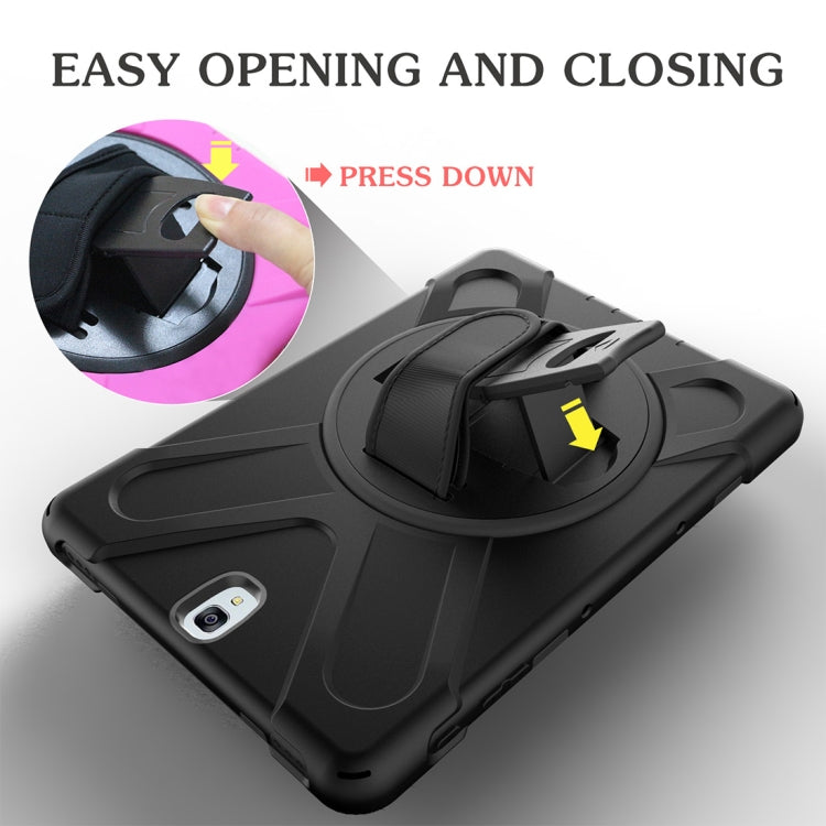 Coque de protection en PC et silicone pour Galaxy Tab S3 9,7 pouces T820, rotation à 360 degrés, avec support et dragonne