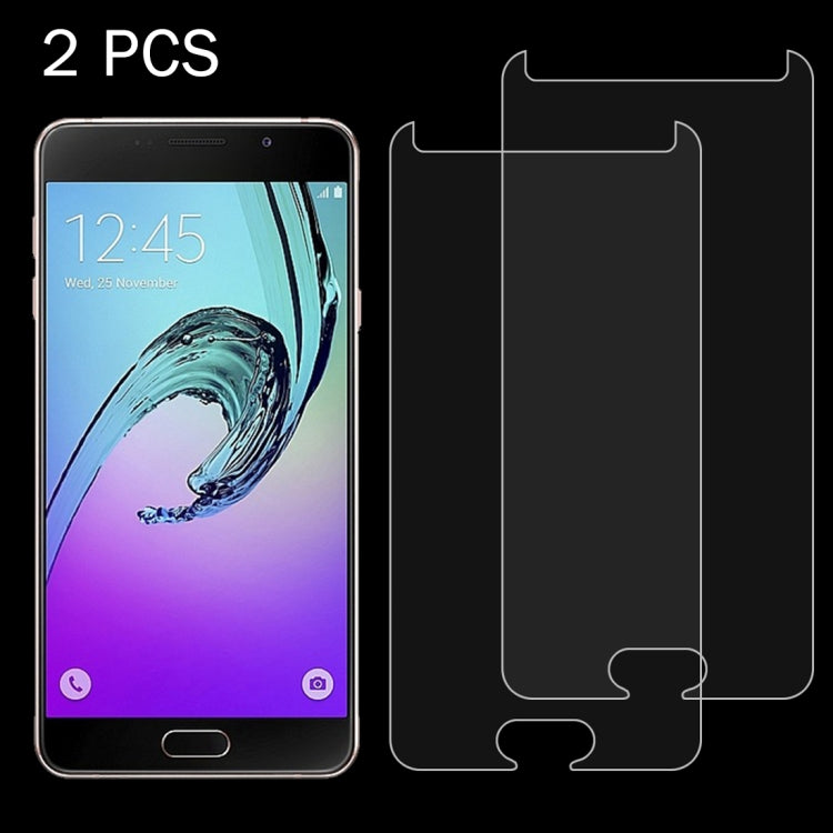 Lot de 2 films de protection d'écran en verre trempé antidéflagrant 2,5D pour Galaxy A3 (2017) / A320, dureté de surface 9H, 0,26 mm