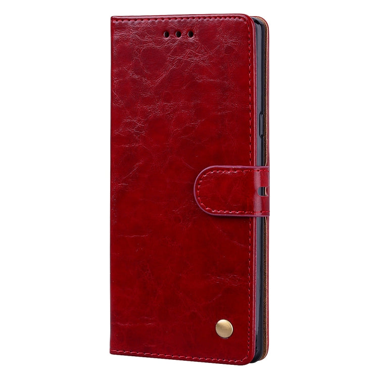 Étui à rabat horizontal en cuir texturé à l'huile et à la cire, style professionnel, avec support, emplacements pour cartes et portefeuille pour Galaxy Note 9.