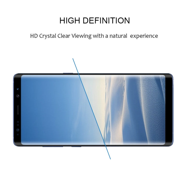 Film en verre trempé 0,3 mm, dureté 9H, bords incurvés 2,5D, plein écran, colle complète, pour Galaxy Note8 (1 pièce)