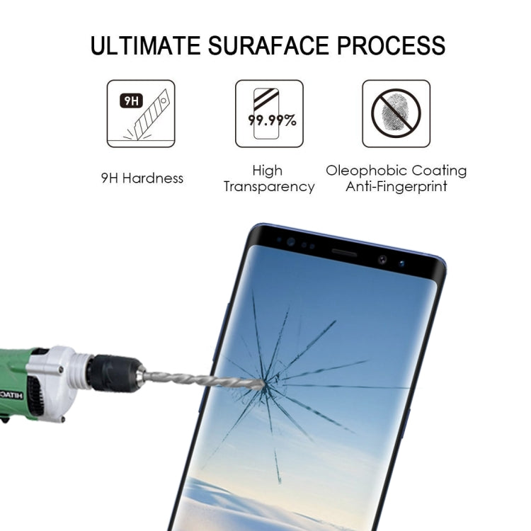 Film en verre trempé 0,3 mm, dureté 9H, bords incurvés 2,5D, plein écran, colle complète, pour Galaxy Note8 (1 pièce)