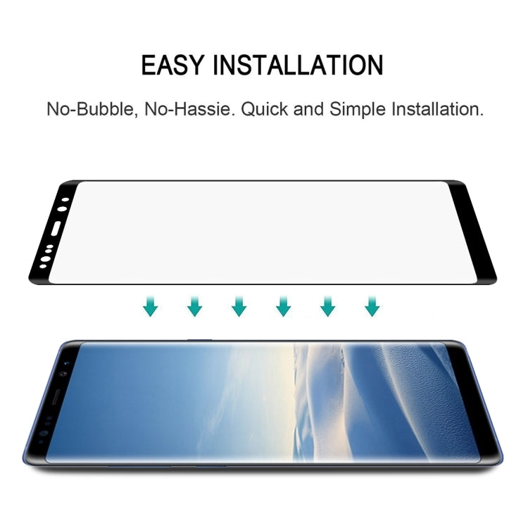 Film en verre trempé 0,3 mm, dureté 9H, bords incurvés 2,5D, plein écran, colle complète, pour Galaxy Note8 (1 pièce)
