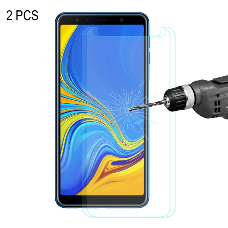 Lot de 2 films de protection en verre trempé ENKAY Hat-Prince 0,26 mm 9H 2,5D à bords incurvés pour Galaxy A7 2018 (2 pièces)