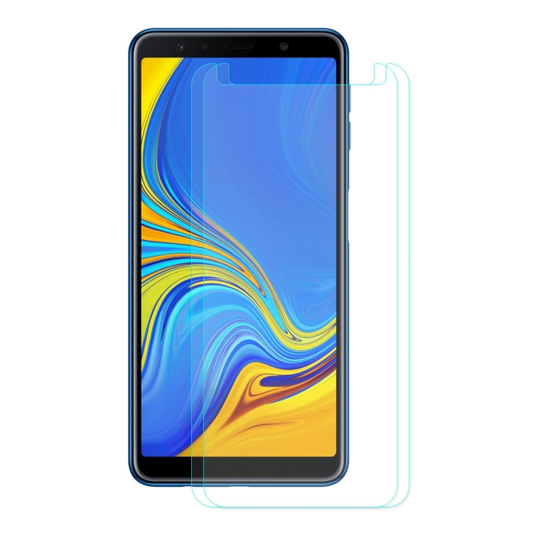2pcs ENKAY Hat-prince 0.26mm 9H  2.5D Curved Edge Tempered Glass Film for Galaxy A7 2018, Galaxy A7 2018 (2pcs)