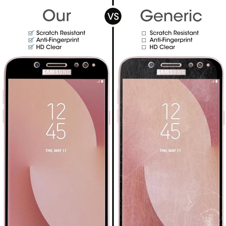 For Galaxy J7 (2017) (EU Version) 0.26mm 9H Surface Hardness 2.5D Curved Silk-screen Full Screen Tempered Glass Screen Protector, For Galaxy J7 (2017) (EU Version)