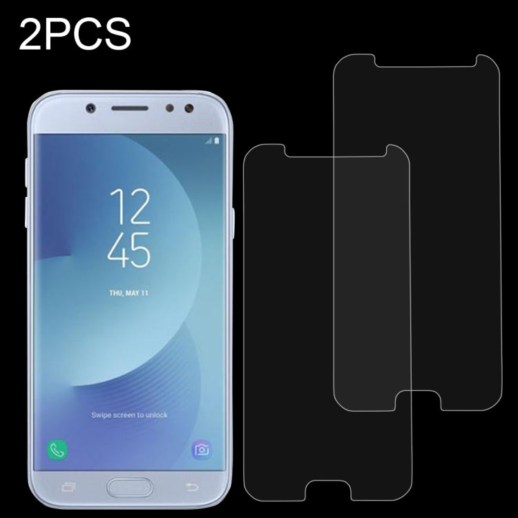 2 PCS For Galaxy J5 (2017) (EU Version) 0.26mm 9H Surface Hardness 2.5D Explosion-proof Non-full Screen Tempered Glass Screen Film, For Galaxy J5 (2017) (EU Version) (2 PCS)