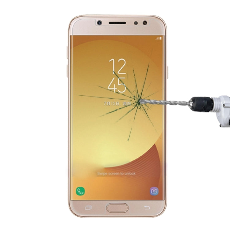 1 film en verre trempé antidéflagrant pour Galaxy J7 (2017) (version UE) 0,26 mm, dureté de surface 9H, 2,5D, non plein écran, pour Galaxy J7 (2017) (version UE) (1 pièce)