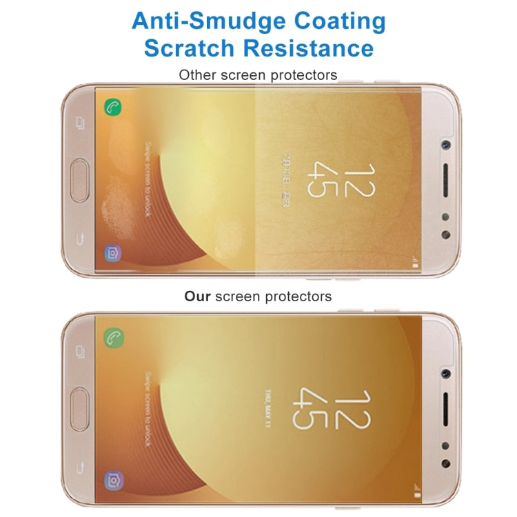 1 film en verre trempé antidéflagrant pour Galaxy J7 (2017) (version UE) 0,26 mm, dureté de surface 9H, 2,5D, non plein écran, pour Galaxy J7 (2017) (version UE) (1 pièce)