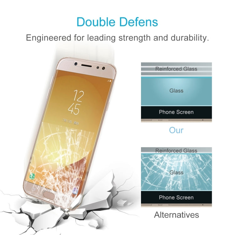 2 PCS For Galaxy J7 (2017) (EU Version) 0.26mm 9H Surface Hardness 2.5D Explosion-proof Non-full Screen Tempered Glass Screen Film, For Galaxy J7 (2017) (EU Version) (2 PCS)