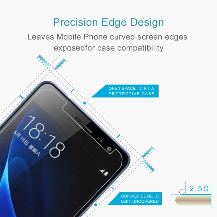 1 PCS For Galaxy J3 (2017) (EU Version) 0.26mm 9H Surface Hardness 2.5D Explosion-proof Non-full Screen Tempered Glass Screen Film, For Galaxy J3 (2017) (EU Version)(1 PC)
