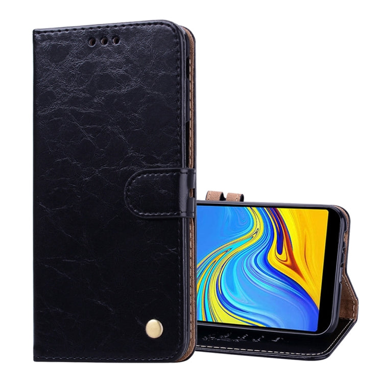 Business Style Oil Wax Texture Horizontal Flip Leather Case for Galaxy J6+, with Holder & Card Slots & Wallet, For Galaxy J6+