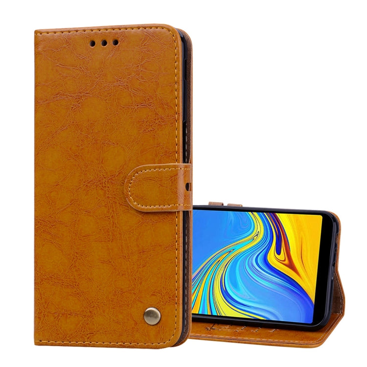 Business Style Oil Wax Texture Horizontal Flip Leather Case for Galaxy J6+, with Holder & Card Slots & Wallet, For Galaxy J6+
