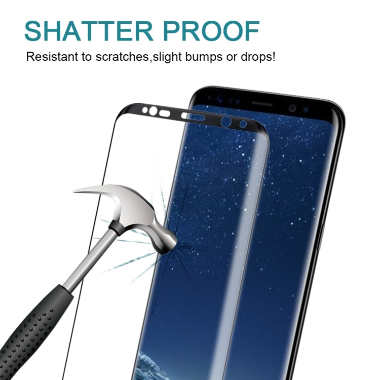 For Galaxy S8 / G9500 0.3mm 9H Surface Hardness 3D Curved Surface Silk-screen Full Screen Tempered Glass Screen Protector