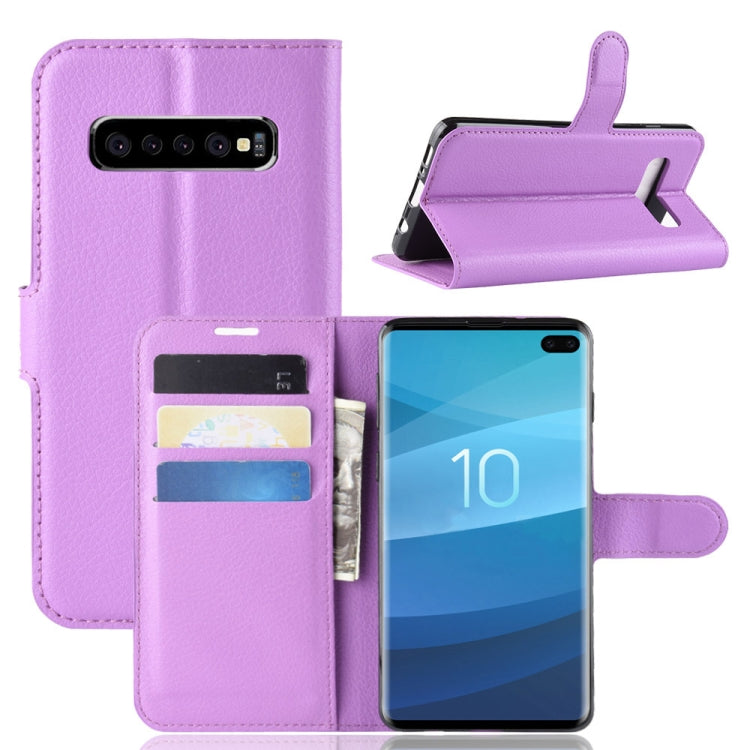 Litchi Texture Horizontal Flip Leather Case for Galaxy S10 , with Wallet & Holder & Card Slots