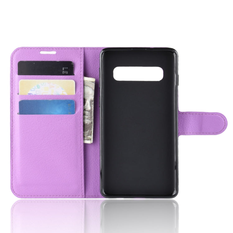 Litchi Texture Horizontal Flip Leather Case for Galaxy S10 , with Wallet & Holder & Card Slots