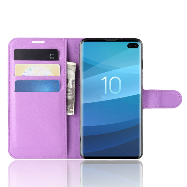 Litchi Texture Horizontal Flip Leather Case for Galaxy S10 , with Wallet & Holder & Card Slots