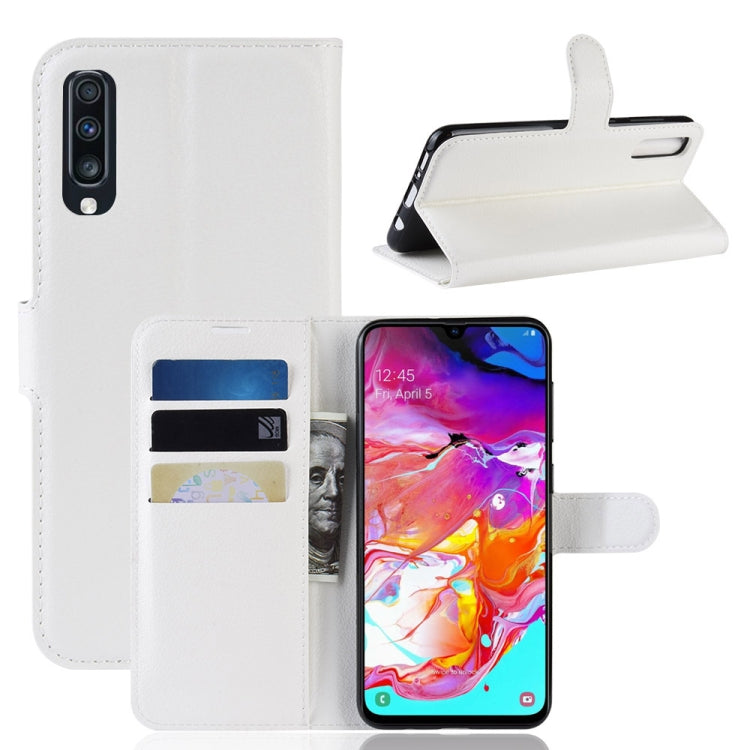 Litchi Texture Horizontal Flip Leather Case for Galaxy A70, with Wallet & Holder & Card Slots, For Galaxy A70