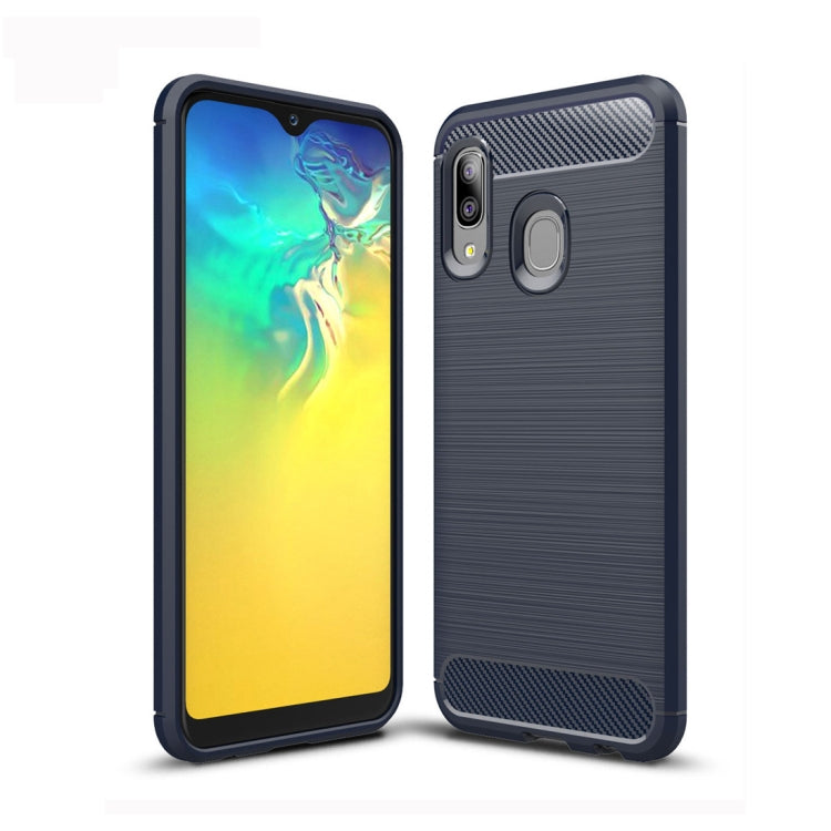 Brushed Texture Carbon Fiber TPU Case for Galaxy A20e, For Galaxy A20e