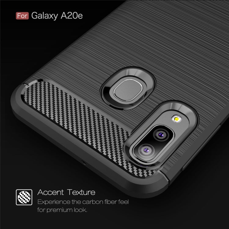 Brushed Texture Carbon Fiber TPU Case for Galaxy A20e, For Galaxy A20e