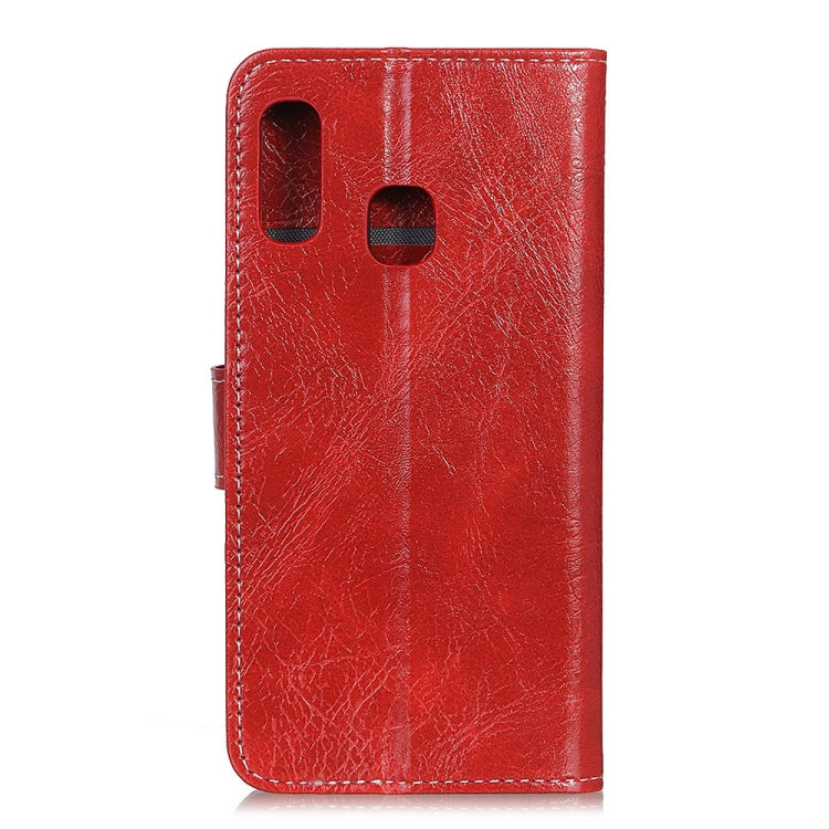 Étui à rabat horizontal en cuir motif cheval fou rétro pour Galaxy A20e, avec support, emplacements pour cartes, portefeuille et cadre photo, pour Galaxy A20e, pour Samsung Galaxy A20e, Galaxy A20e